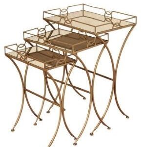 ANTIQUE GOLD FINISH NESTING TABLES
