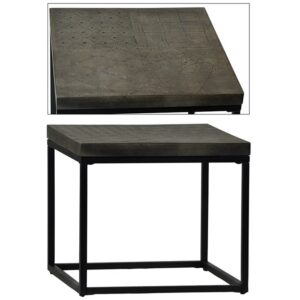 BLK IRON BASE STAMP CONCR. TOP SD TABLE