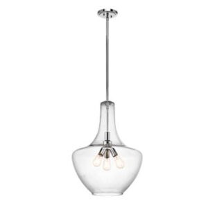 EVERLY COLLECTION 3 LIGHT PENDANT IN CHROME
