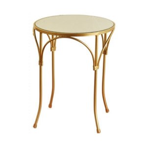 LG MIRROR TOP GOLD 4 LEG SIDE TABLE