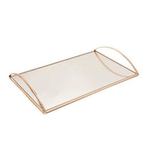 METAL MIRRORED TRAY WITH HANDLES – LARGE