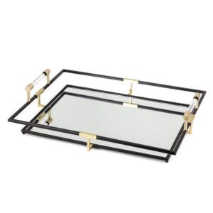 TRIBUTE BLACK AND GOLD TRAY – LARGE