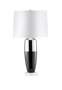 SPLASH GLOSSY BLACK AND SILVER TABLE LAMP