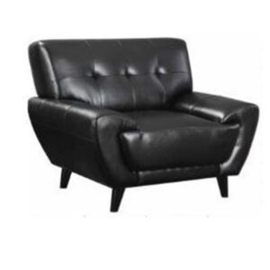 BLACK FAUX LEATHER ACCENT CHAIR