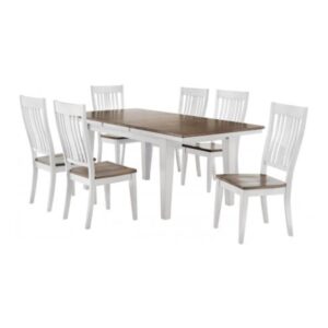 WHITE 4LEG DINING TABLE-18IN LEAF