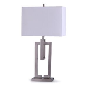CONTEMPORARY BRUSHED NICKEL TABLE LAMP