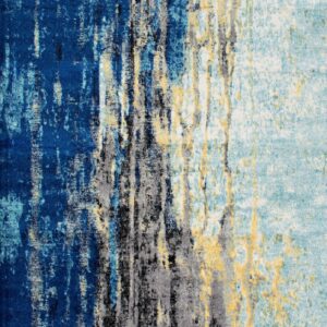 ABSTRACT WATERFALL BLUE     7′ X 9′
