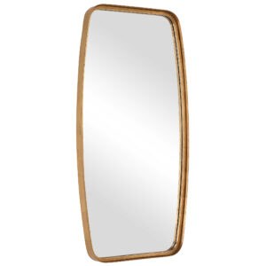 GOLD THICK METAL BAND ROUNDED CORNER MIRROR