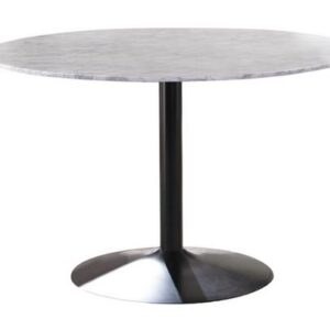 BARTOLE ROUND DINING TABLE White and Matte Black