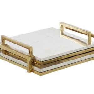 Venus Williams Collection Set of 2 Silver and Gold Aluminum Glam Tray