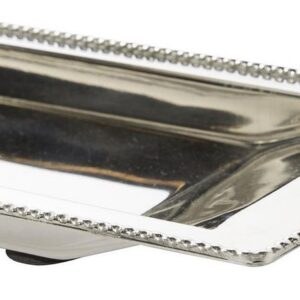 Set of 2 White Stainless Steel Traditional Tray
