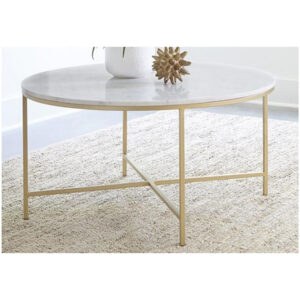 COASTER COFFEE TABLE WITH WHITE MARBLE
