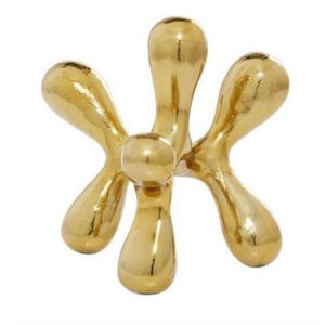 COSMOLIVING BY COSMOPOLITAN GOLD ALUMINUM CONTEMPORARY ABSTRACT SCULPTURE
