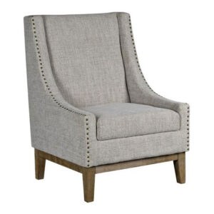JASMINE CHAIR -CHAIR WITH MONARCH OATMEAL FABRIC WITH WOOD LEGS