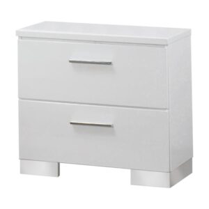 FELICITY 2-DRAWER NIGHTSTAND IN GLOSSY WHITE